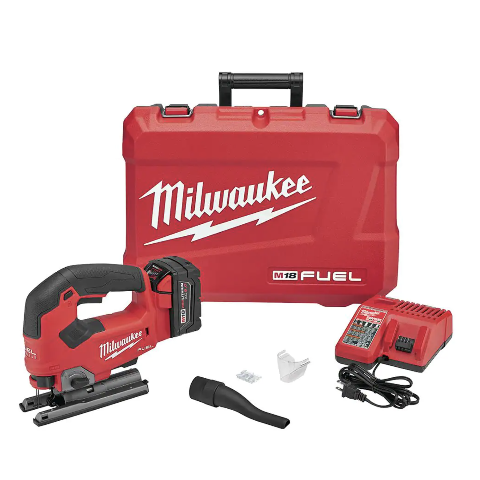 Milwaukee M18 FUEL 18-Volt Lithium-Ion Brushless Cordless Jig Saw Kit with 5.0Ah Battery. Charger and Case (2737-21)