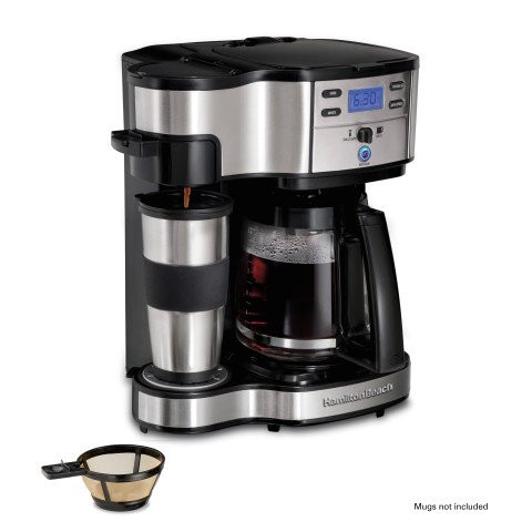 Hamilton Beach 2-Way Programmable Coffee Maker. Single-Serve. Stainless Steel. 49980Z