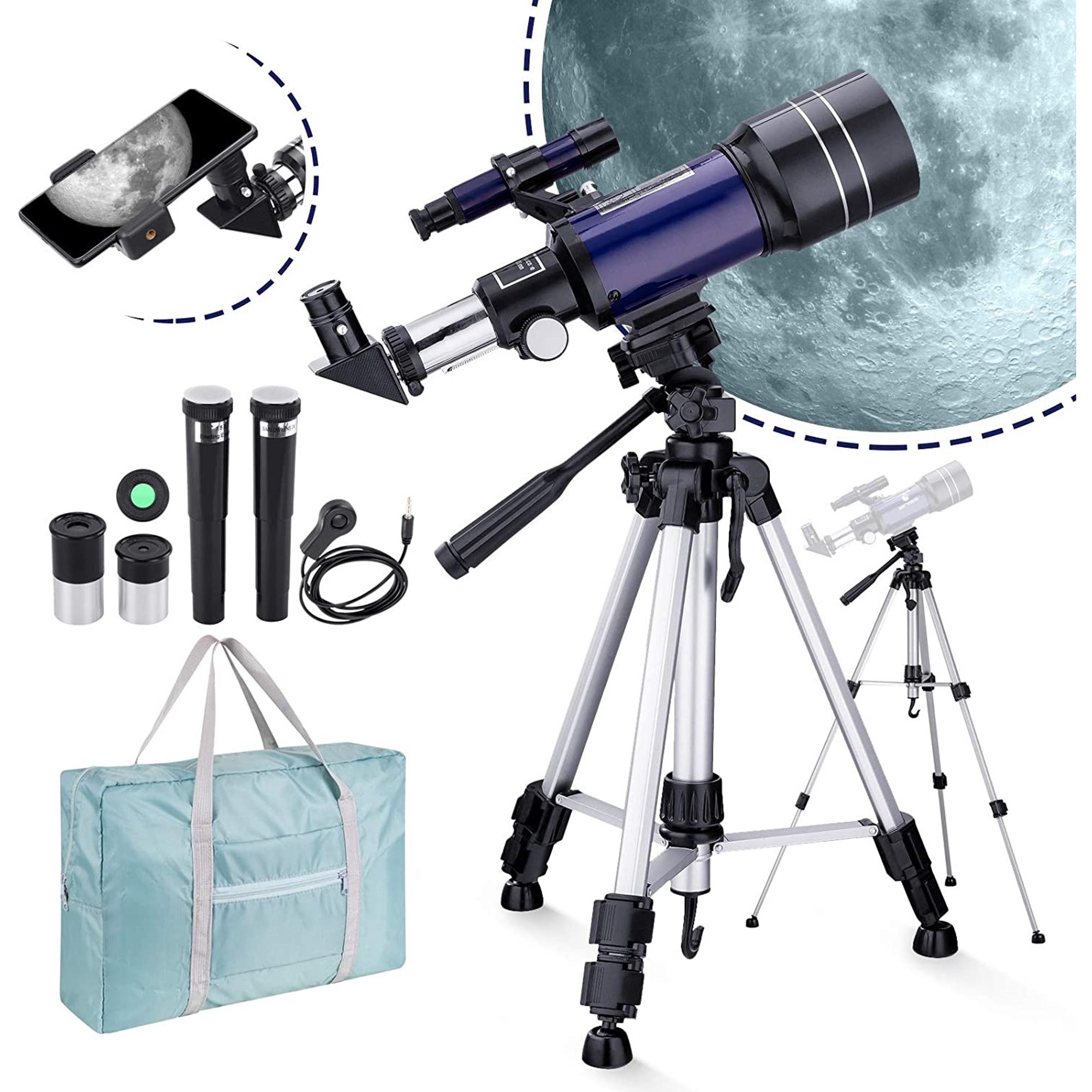 Bebang A6003 Telescopes. 70MM Telescope for Astronomy. Telescopes for Phone. with Wire Shutter. Tripod