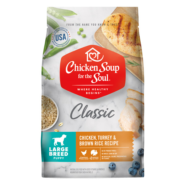 Chicken Soup for the Soul Large Breed Puppy Chicken. Turkey & Brown Rice Recipe Dry Dog Food. 28-lb bag