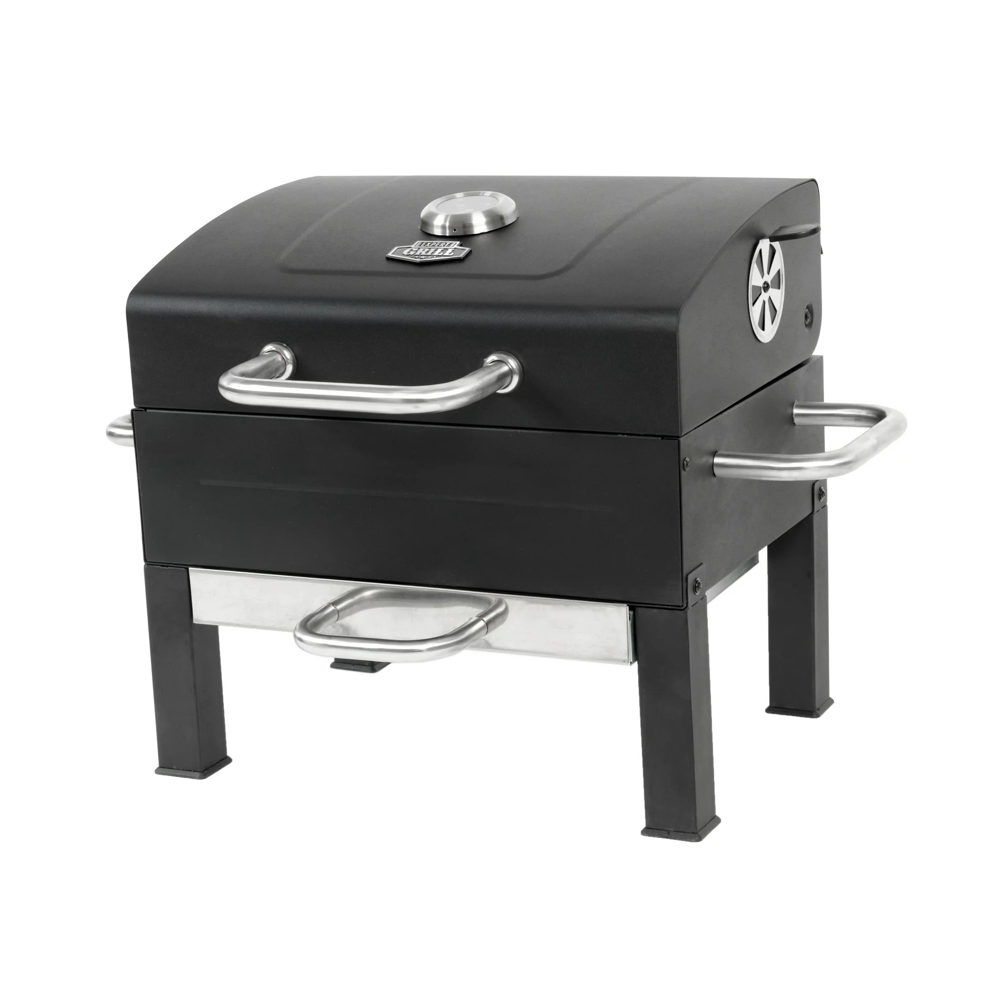Expert Grill Premium Portable Charcoal Grill. Black and Stainless Steel