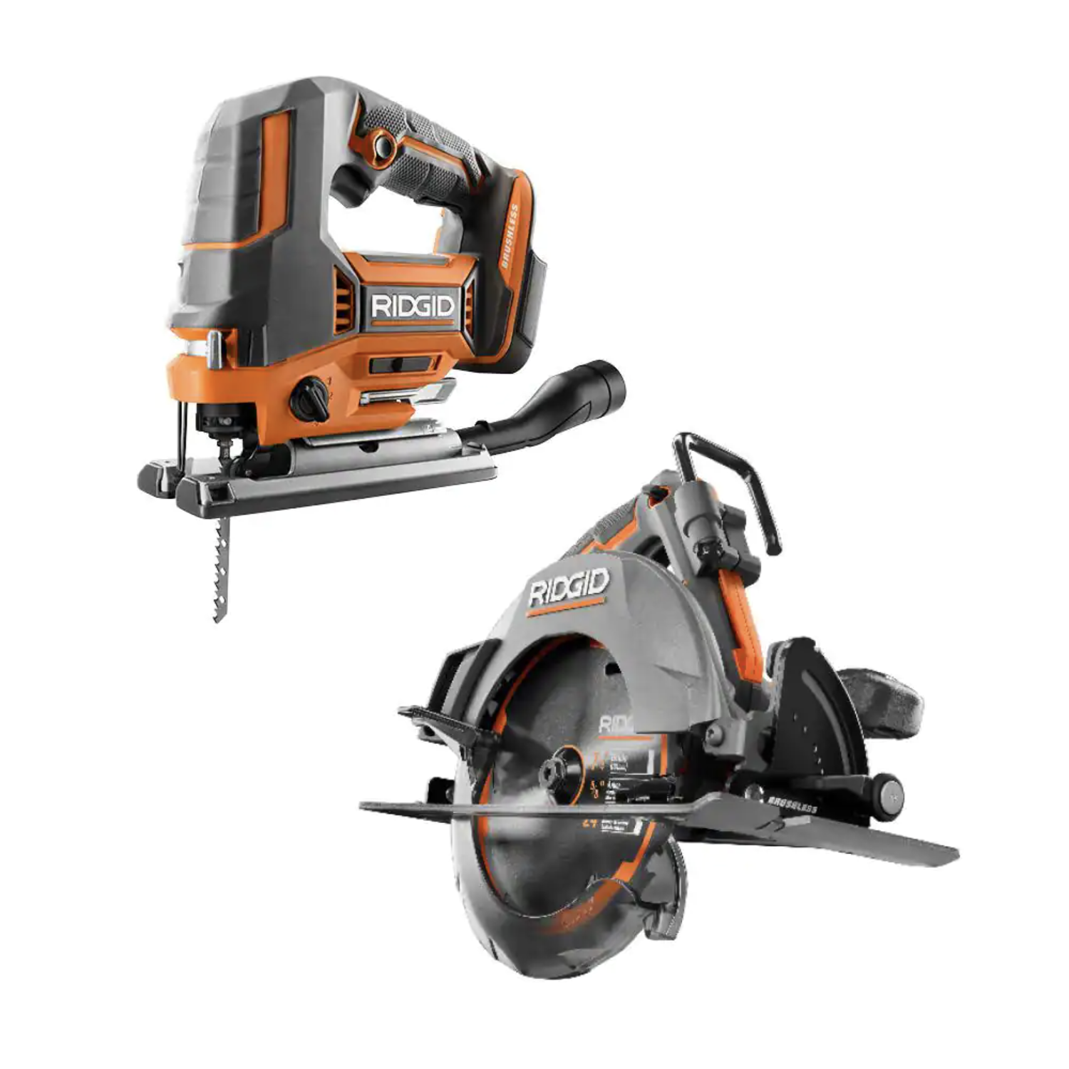 Ridgid 18V Brushless Cordless 2-Tool Combo Kit with Jig Saw and 7-1/4 in. Circular Saw. Tools Only (R8404435SB2N)