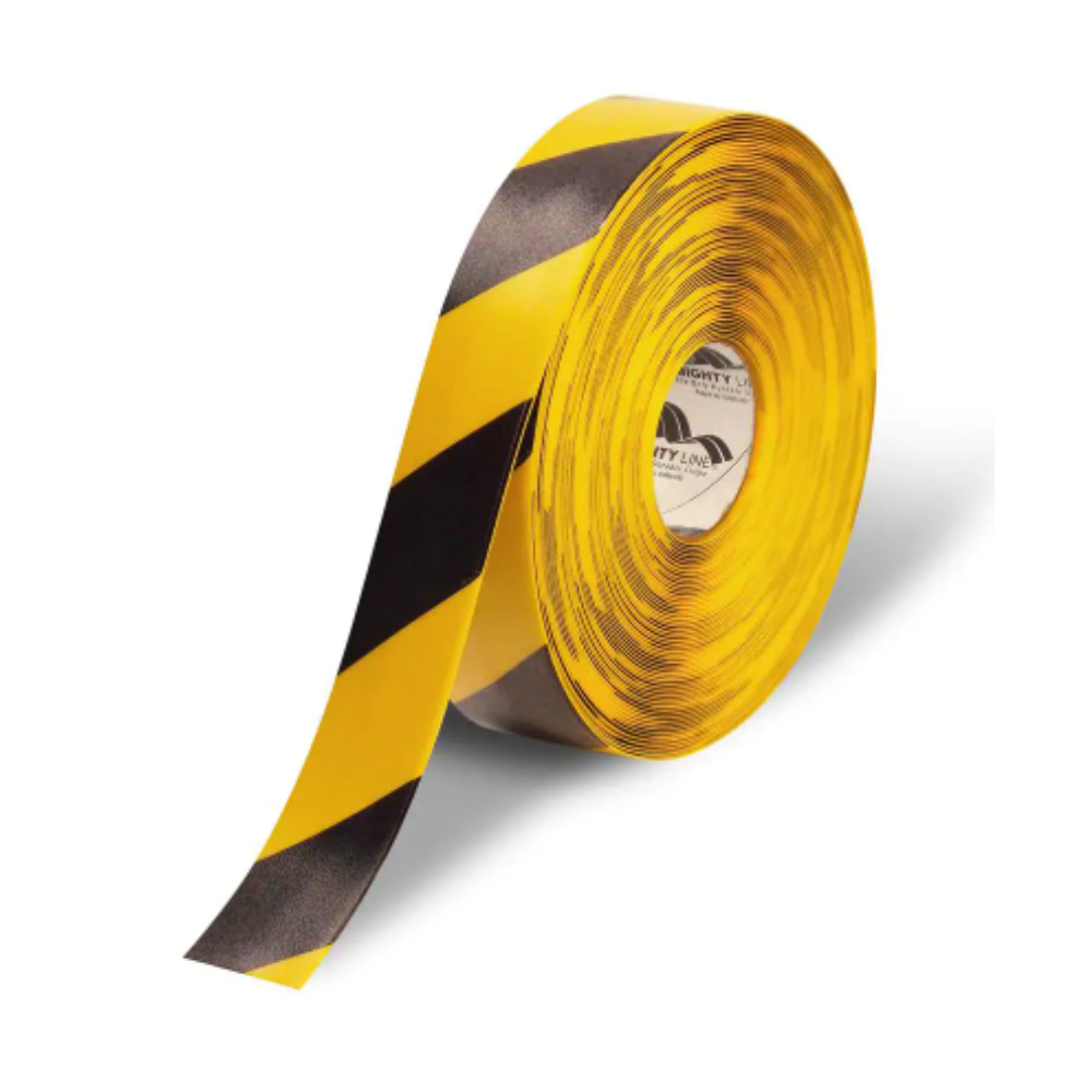 Mighty Line 2 in. Safety Floor Tape in Yellow with Black Chevrons 100 ft. Roll