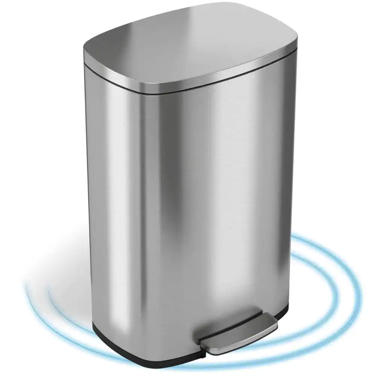 iTouchless SoftStep 13.2 Gal. Stainless Steel Step Trash Can with Inner Bucket for Office and Kitchen