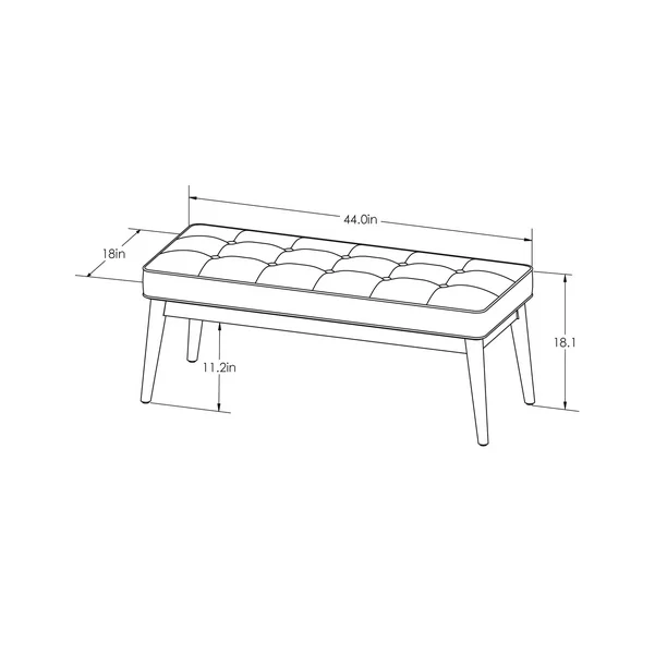 Better Homes & Gardens Colton Upholstered Bench. Black Faux Leather