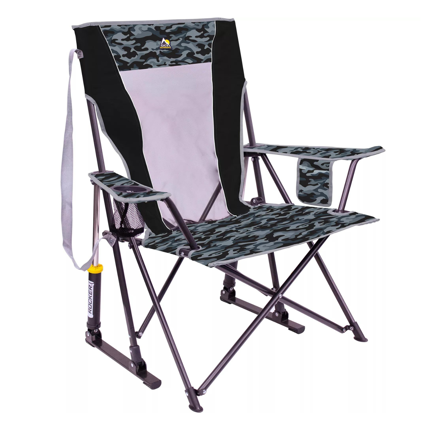 GCI Outdoor Comfort Pro Rocker Chair. Black/Gray Camo