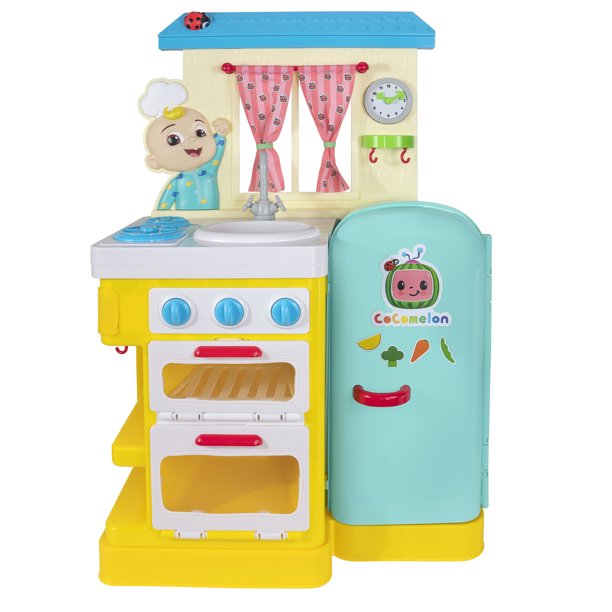 CoComelon 3′ Little Kitchen Playset With Lights & Sounds. 19 Pieces