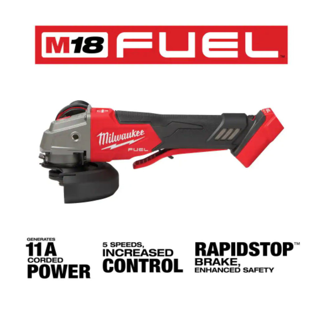 Milwaukee M18 FUEL 18V Lithium-Ion Brushless Cordless 4-1/2 in./5 in. Grinder with Variable Speed & Paddle Switch (Tool-Only)
