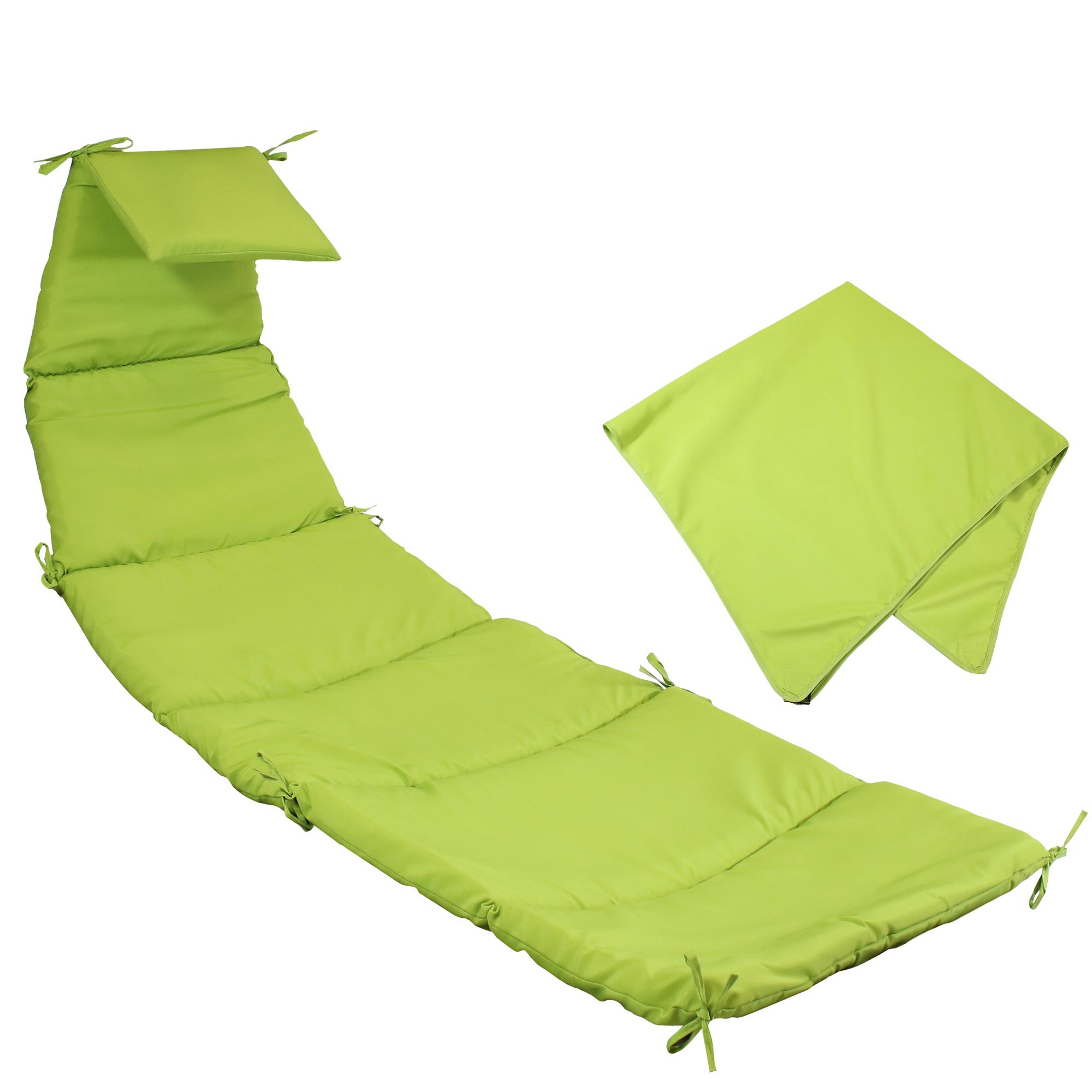Sunnydaze Outdoor Hanging Lounge Chair Replacement Cushion and Umbrella Fabric. Apple Green