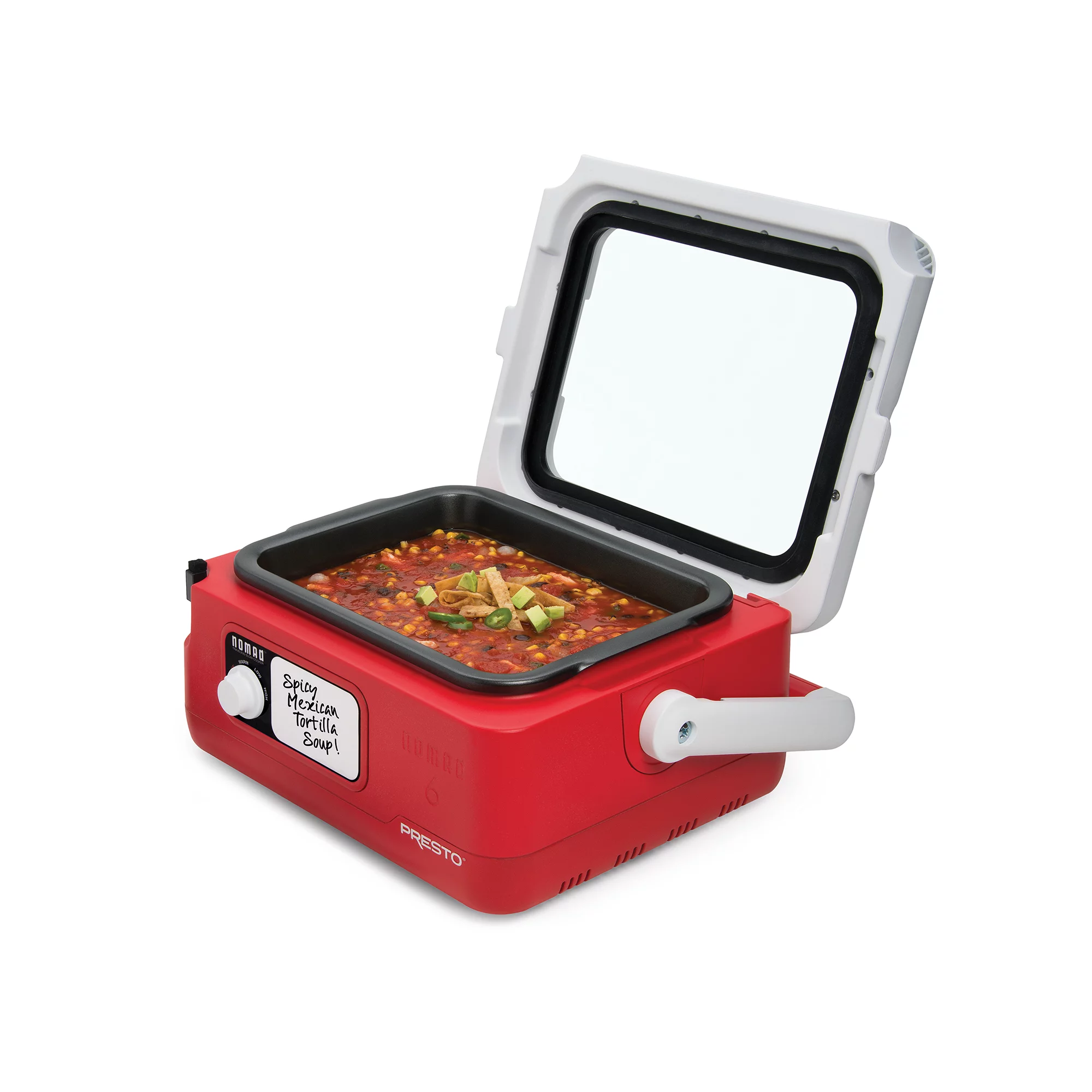 Presto 6-Quart Nomad Traveling Slow Cooker. Red