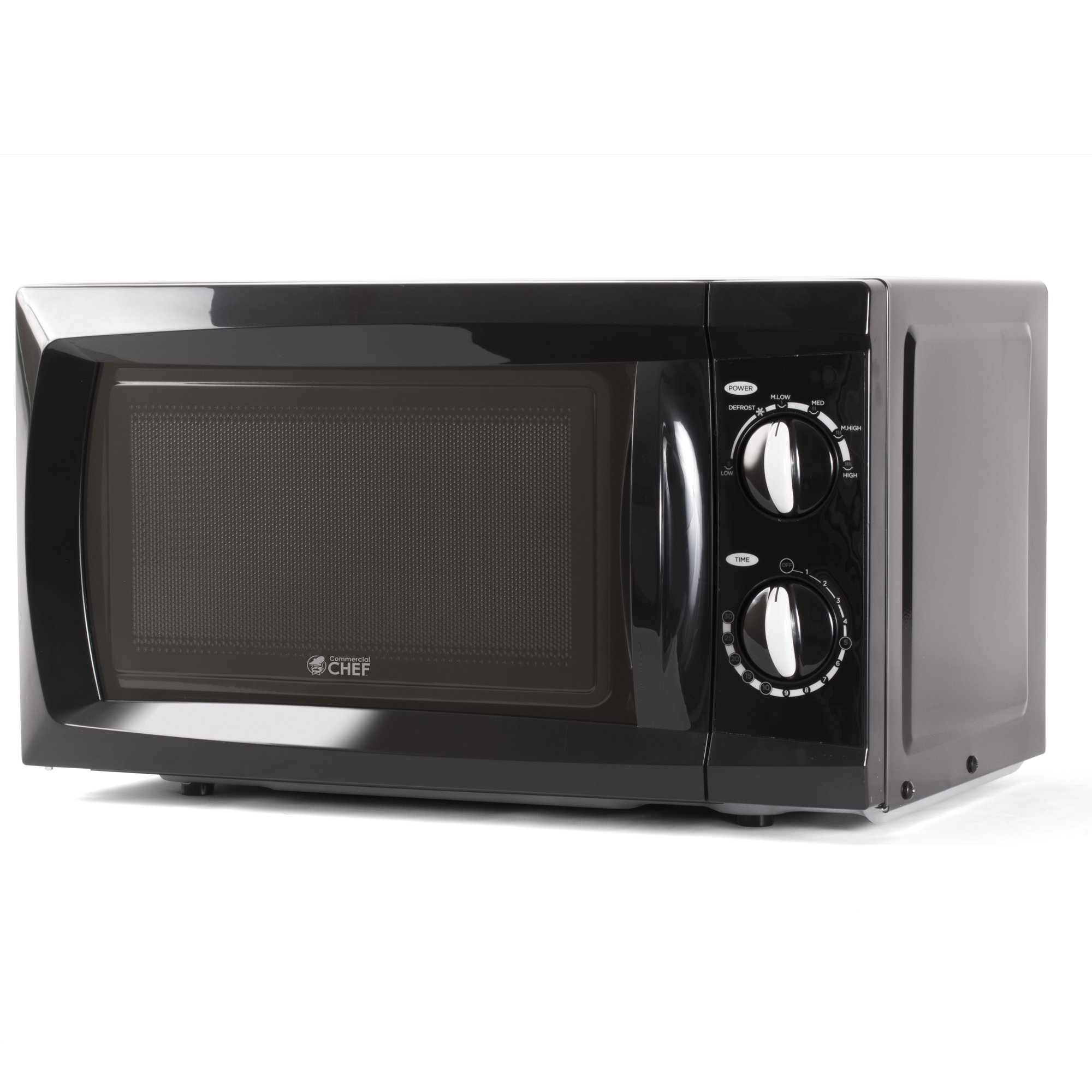 Commercial Chef CHM660B 0.6 Cubic Feet Microwave Oven. 600 Watt Counter Top Rotary. Black