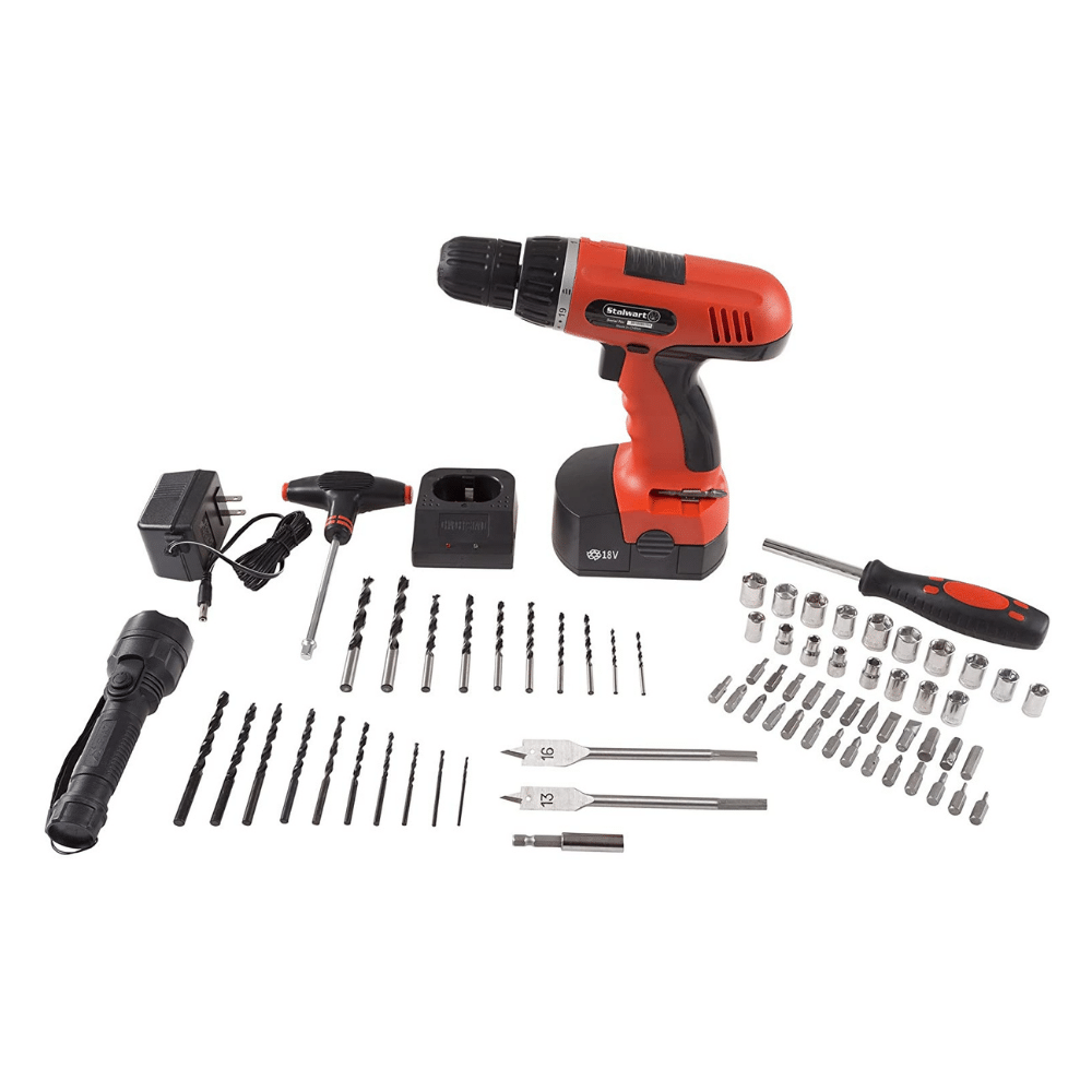 Stalwart Cordless Drill Set - 78 Piece Kit. 18-Volt Power Tool (75-66007)