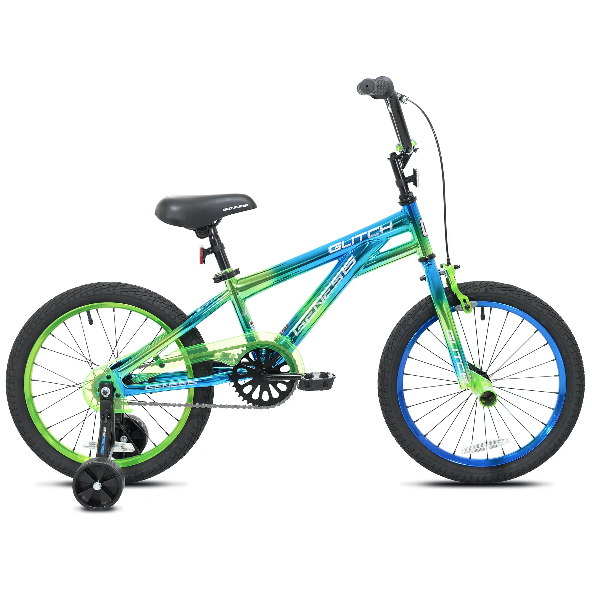 Genesis 18-In Glitch Boy-s BMX Bike. Blue/Green