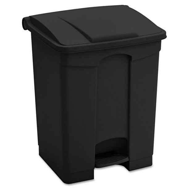 Safco Products Large Capacity Plastic Step-on Trash Can. 23 gal. Black