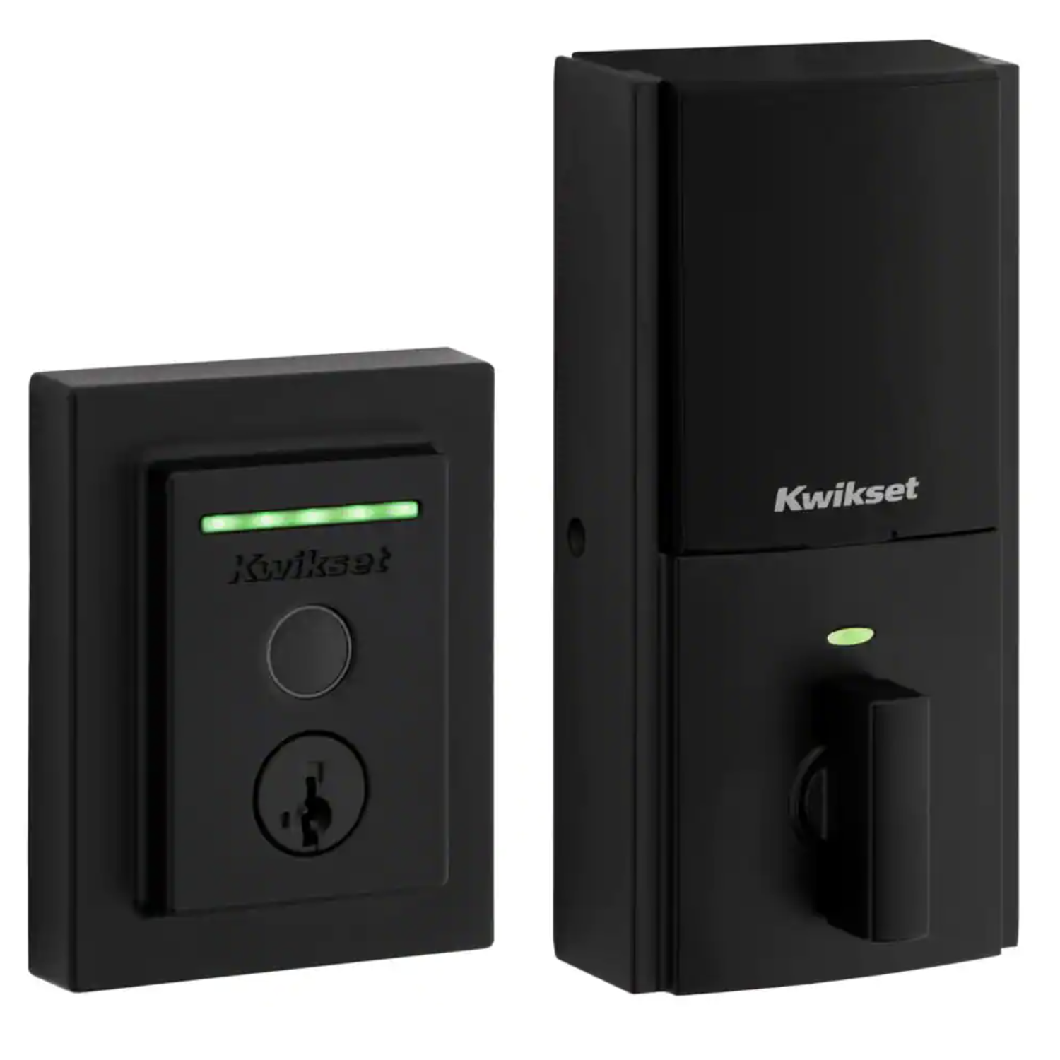 Kwikset Halo Touch Matte Black Contemporary Fingerprint Wi-Fi Electronic Smart Lock Deadbolt Featuring SmartKey Security