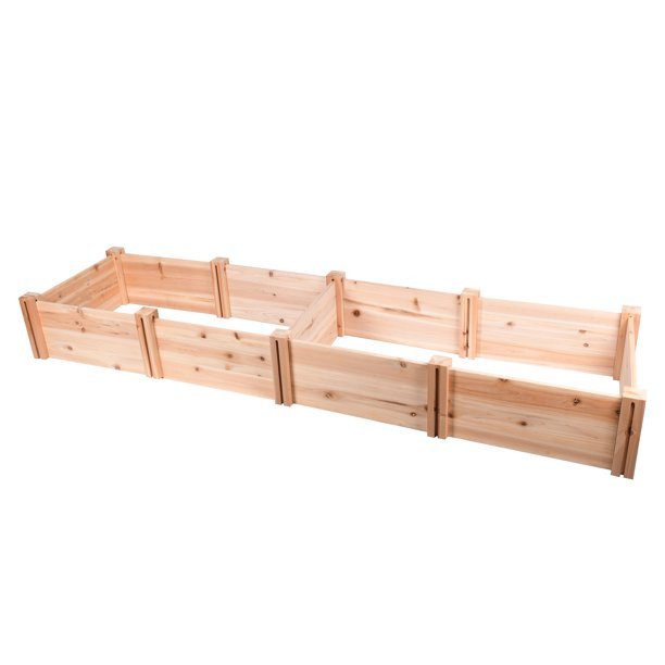 Expert Gardener Wood Garden Bed. 7.4 ft L x 2 ft W x 10.6 in H