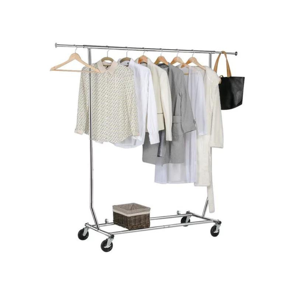 Easyfashion Clothing Garment Rack Commercial Premium Stainless Steel Heavy Duty