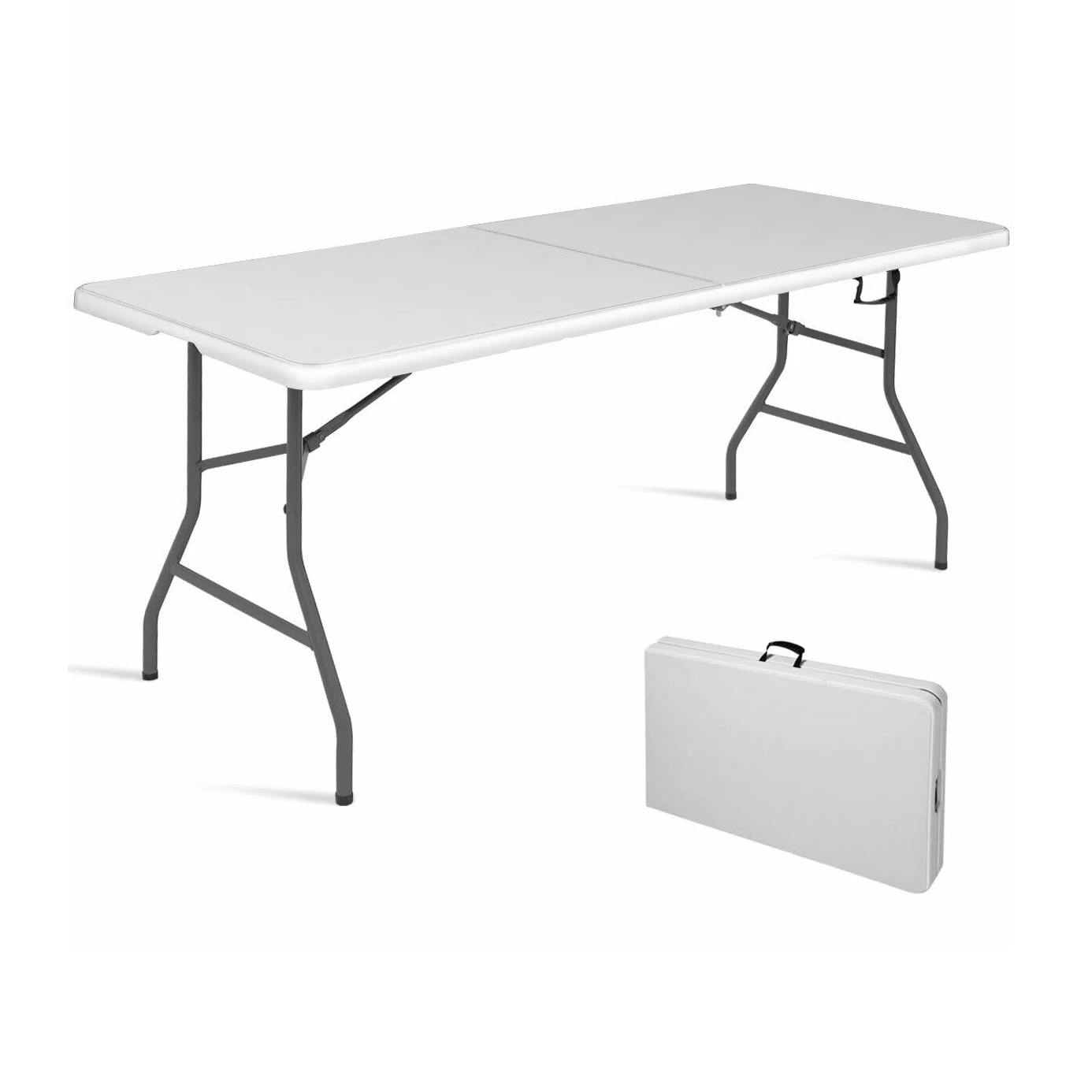 Costway 6′ Folding Plastic Table Portable. Indoor/Outdoor Picnic Party Dining Camp Tables