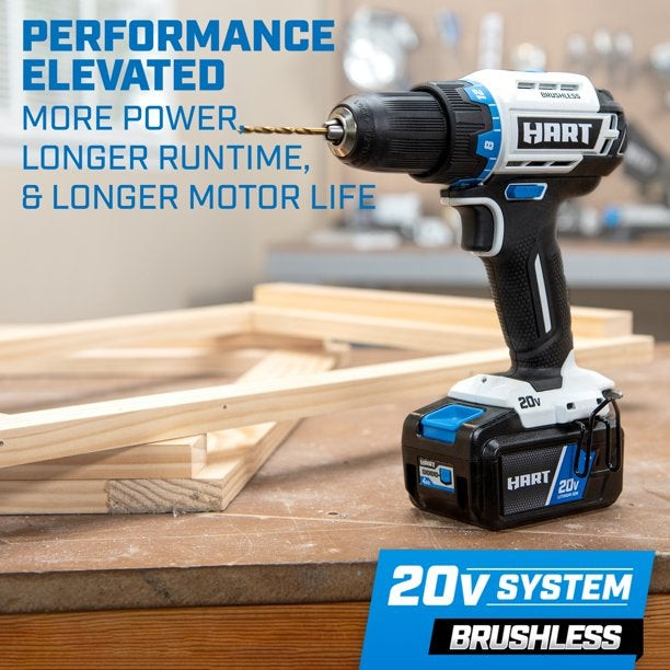 Hart 20-Volt Cordless Brushless Drill And Impact Combo Kit