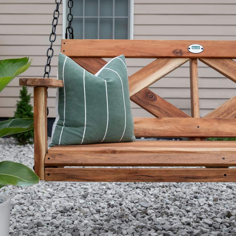 Backyard Discovery Farmhouse 2-Person Acacia Wood Porch Swing