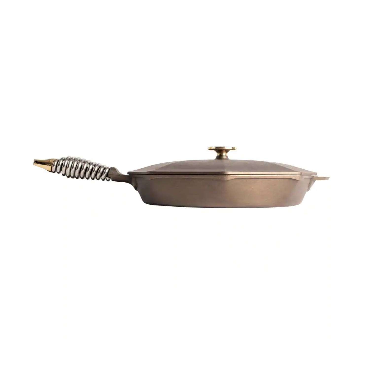 Finex 12 in. Cast Iron Skillet in Iron Patina with Lid