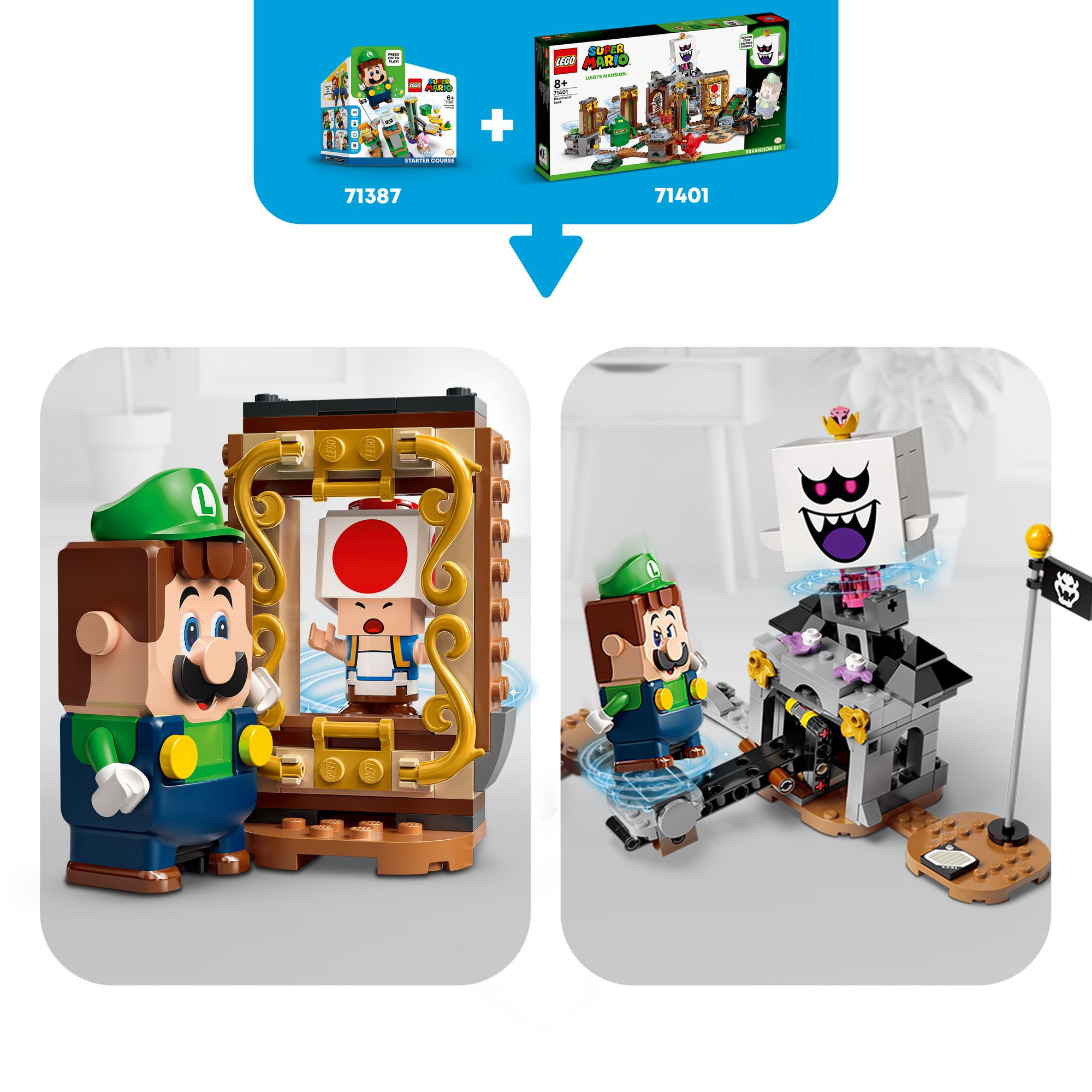 Lego Super Mario Luigi's Mansion Haunt-and-Seek Expansion Set 71401 Toy Building Kit. 877 Pieces