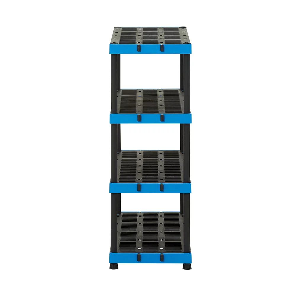 Hart 4-Tier Heavy-Duty 20″x 48″ Interlocking Plastic Shelving Unit