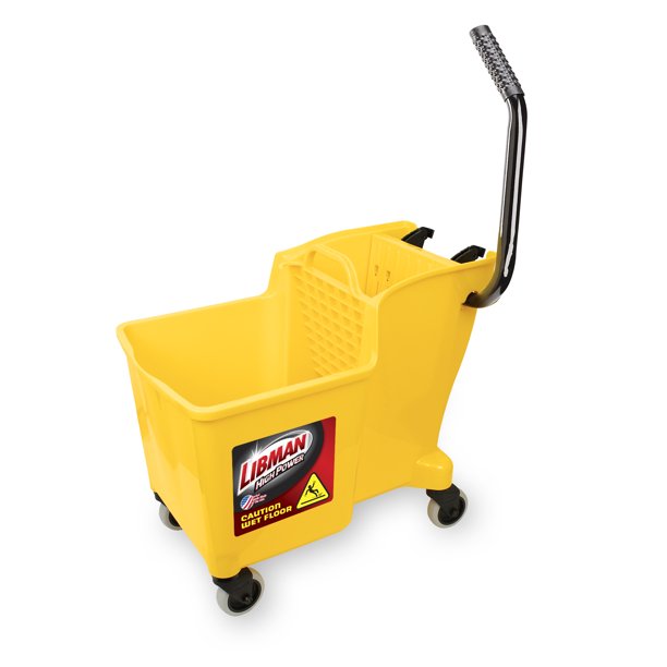 Libman Yellow 32 Quart Mop Bucket and Wringer with Rubber Caster Wheels