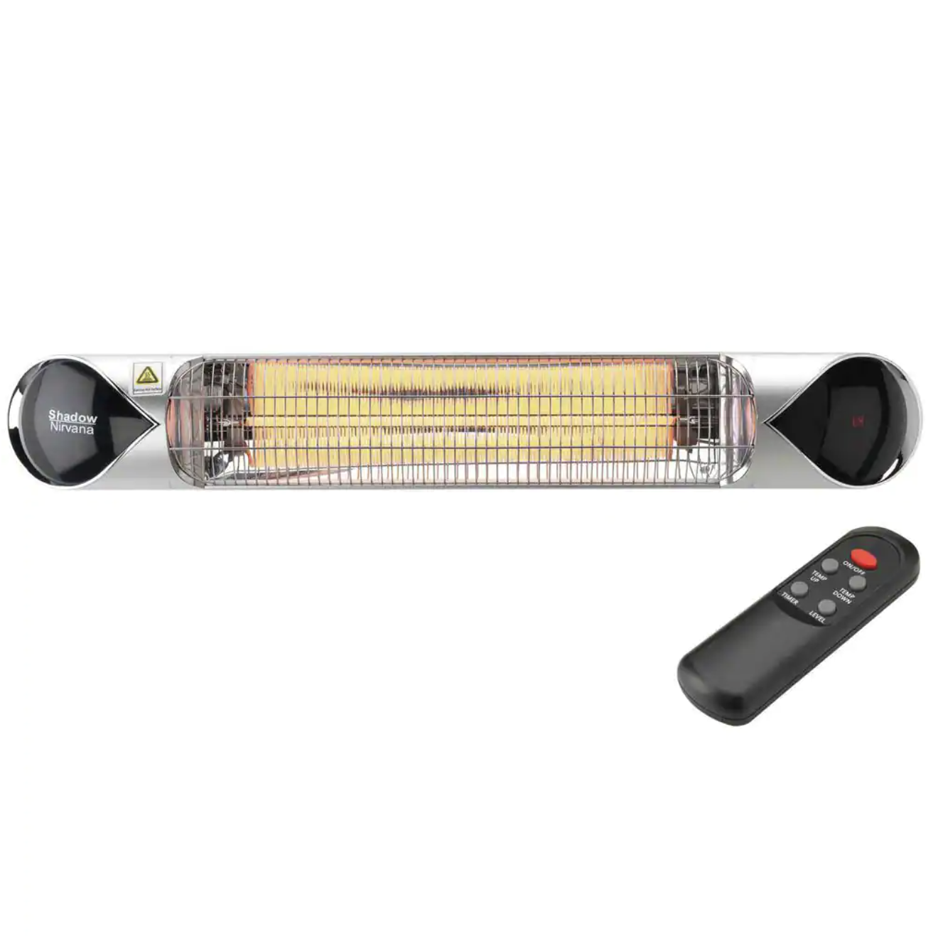 Hanover 1500-Watt Infrared Electric Patio Heater with Remote Control. Silver