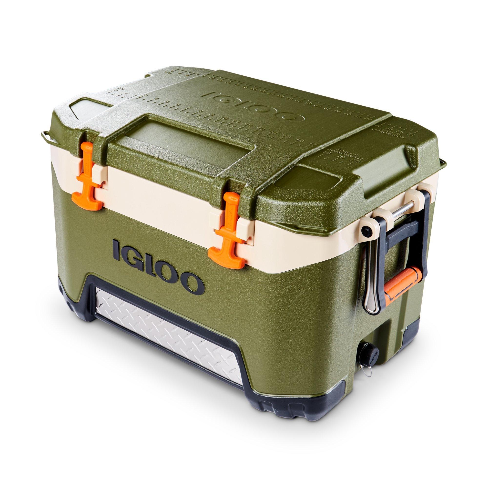 Igloo 52 qt. Hard Sided Ice Chest Cooler. Green and Orange