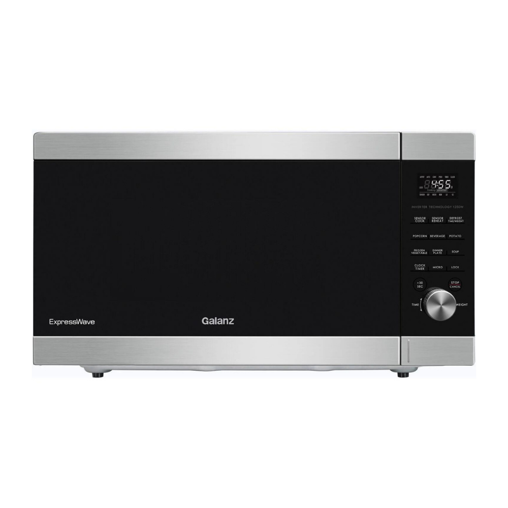 Galanz 24.75” 2.2 Cubic Feet cu. ft. Countertop Microwave With Sensor Cooking. GEWWD22S1SV125