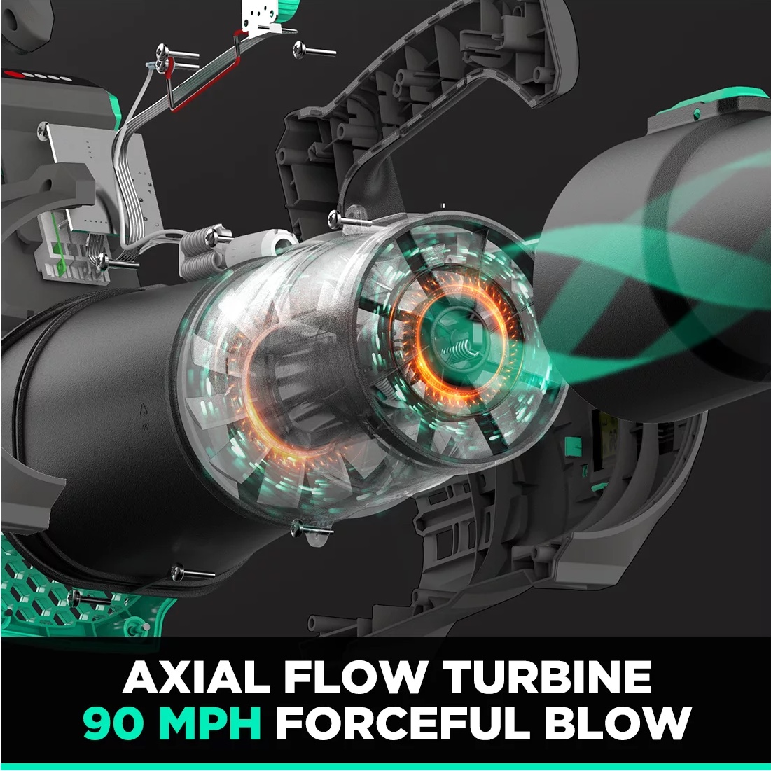 Litheli 40V Cordless Leaf Blower Max 350CFM with 2.0Ah Battery and Charger