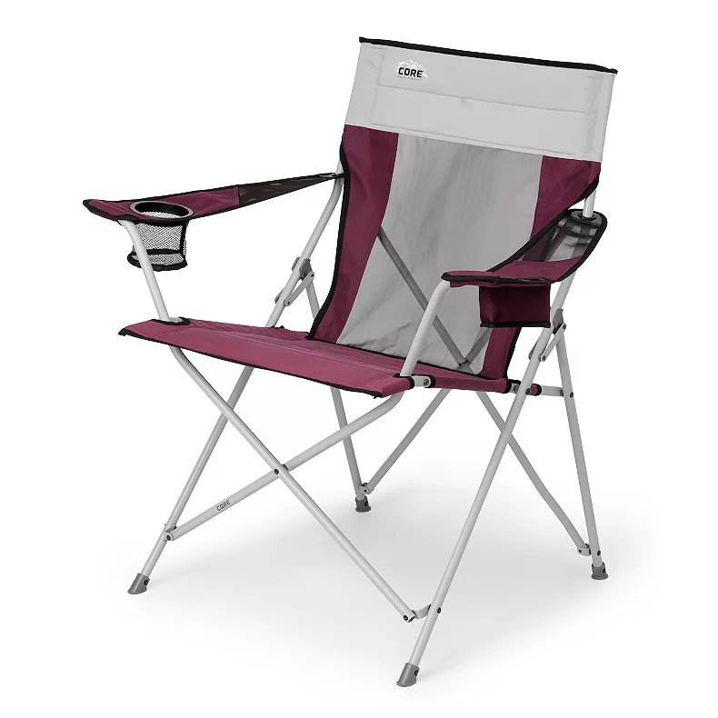 Core Portable Outdoor Camping Folding Chair with Carrying Storage Bag. Wine