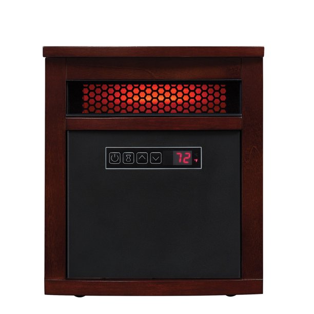 PowerHeat ChimneyFree Infrared Quartz Heater with Safer Plug. Black