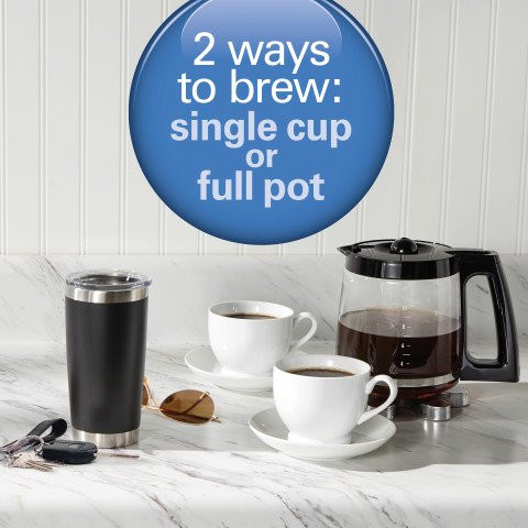 Hamilton Beach 2-Way Programmable Coffee Maker. Single-Serve. Stainless Steel. 49980Z