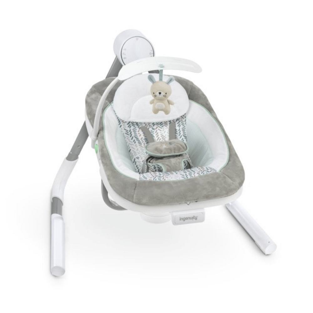 Ingenuity AnyWay Sway USB PowerAdapt Dual-Direction Portable Baby Swing. Spruce