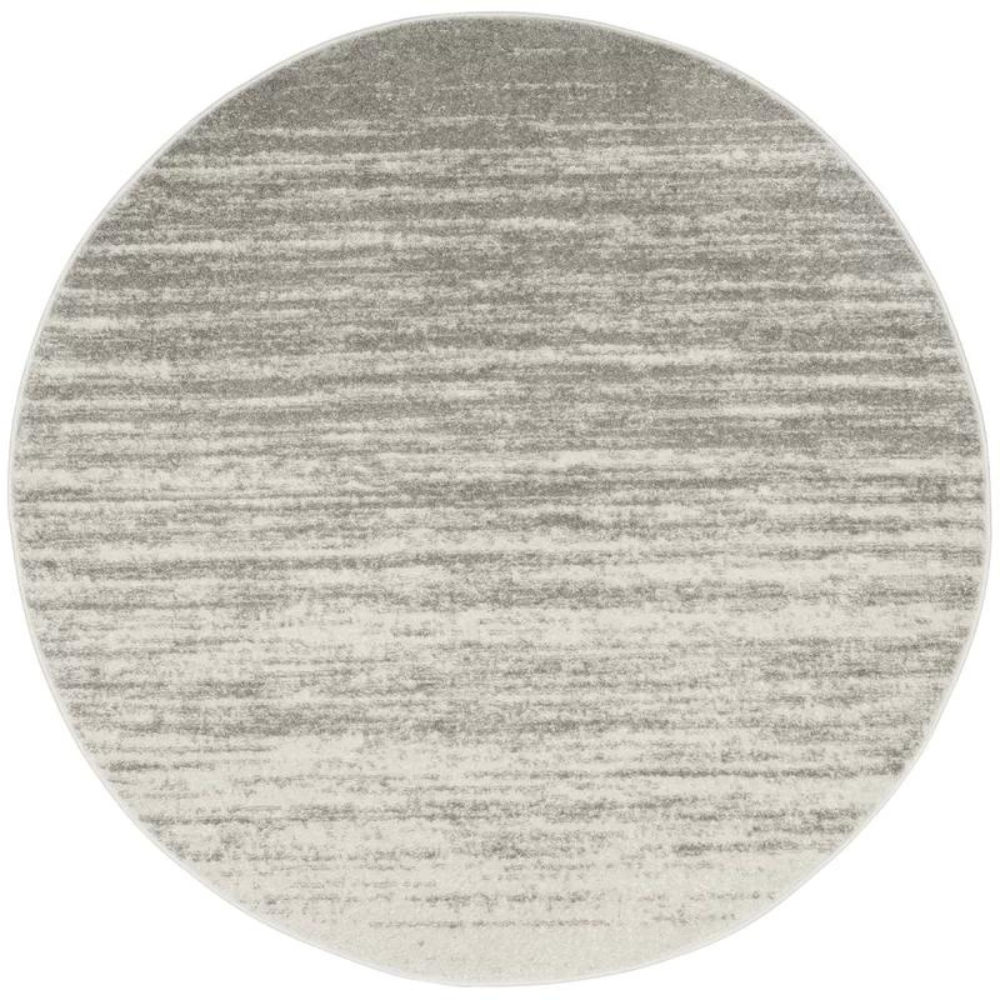 Greyleigh Connie Machine Woven / Power Loomed Performance Rug. Gray. Round 12′