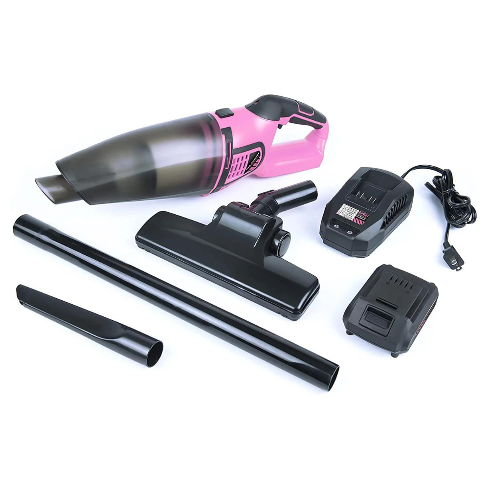 Pink Power Cordless Vacuum Cleaner. Portable Handheld Vacuum for Pet Hair. Carpet & Hard Floor