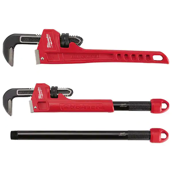 Milwaukee 14 in. Steel Pipe and Cheater Pipe Wrench Set (2-Piece)