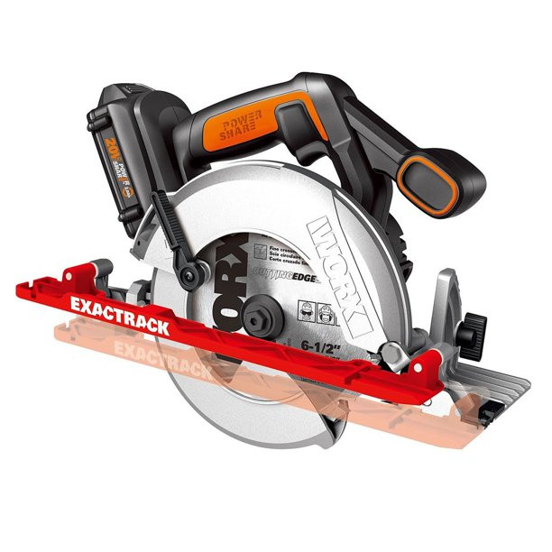Worx WX530L 20-Volt 6.5-Inch ExacTrack Cordless Cutting Circular Saw