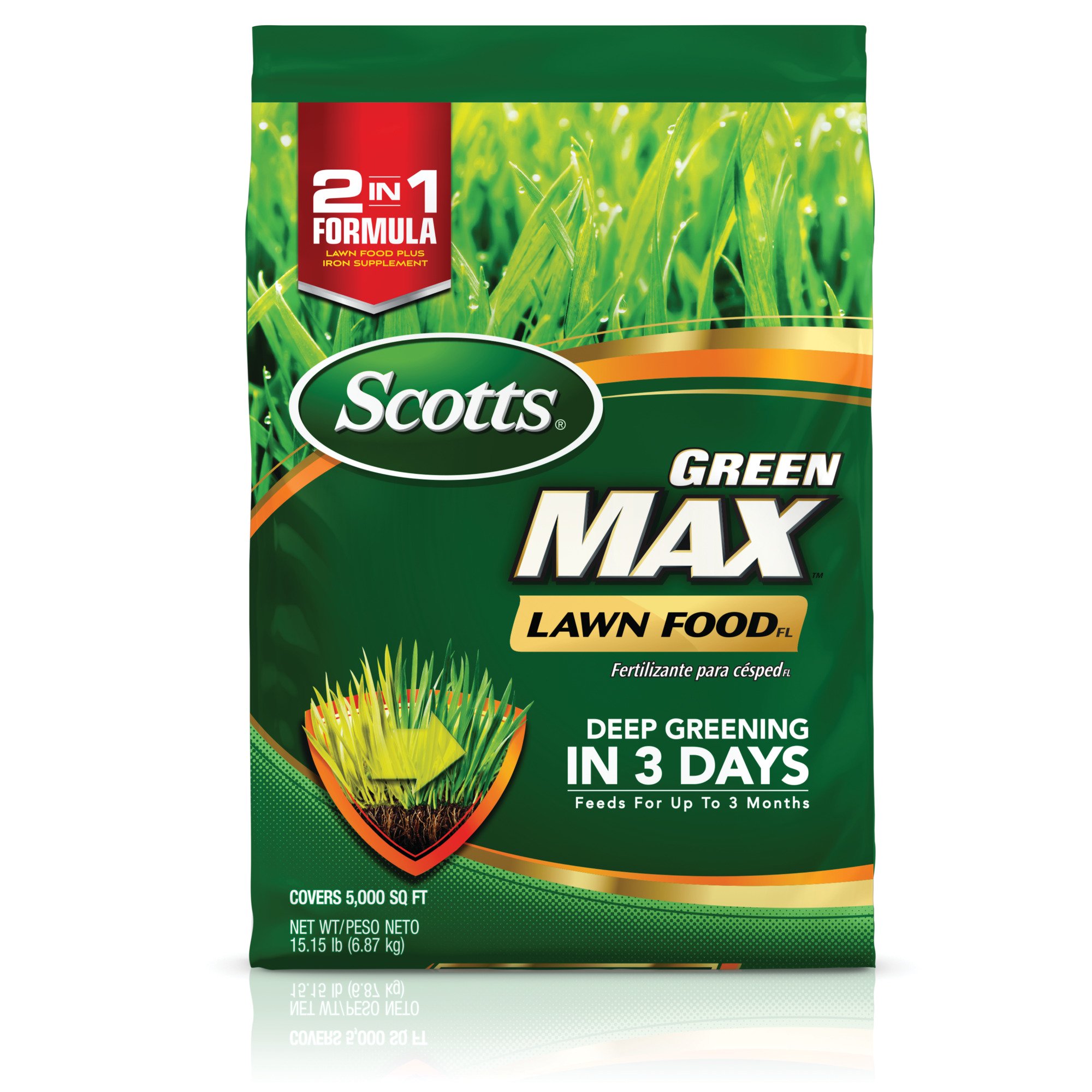 Scotts Green Max Lawn Food - Florida Fertilizer. Covers Up To 5.000 Sq. Ft.