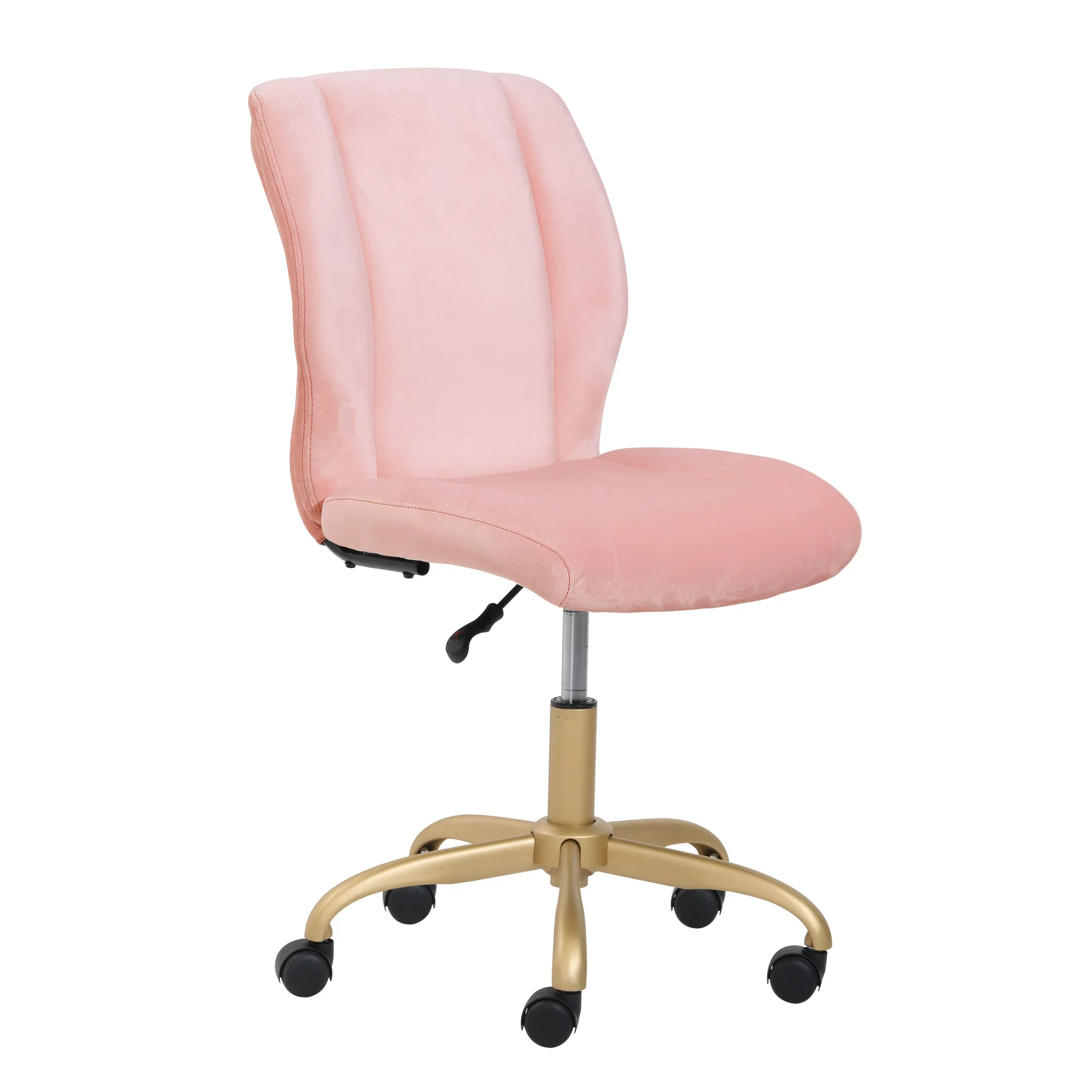 Mainstays Plush Velvet Office Chair. Pearl Blush