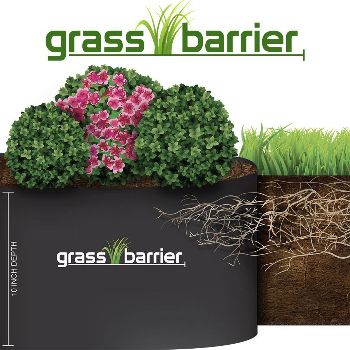 Grass Barrier 150 ft. x 10 in. Black Plastic Edging