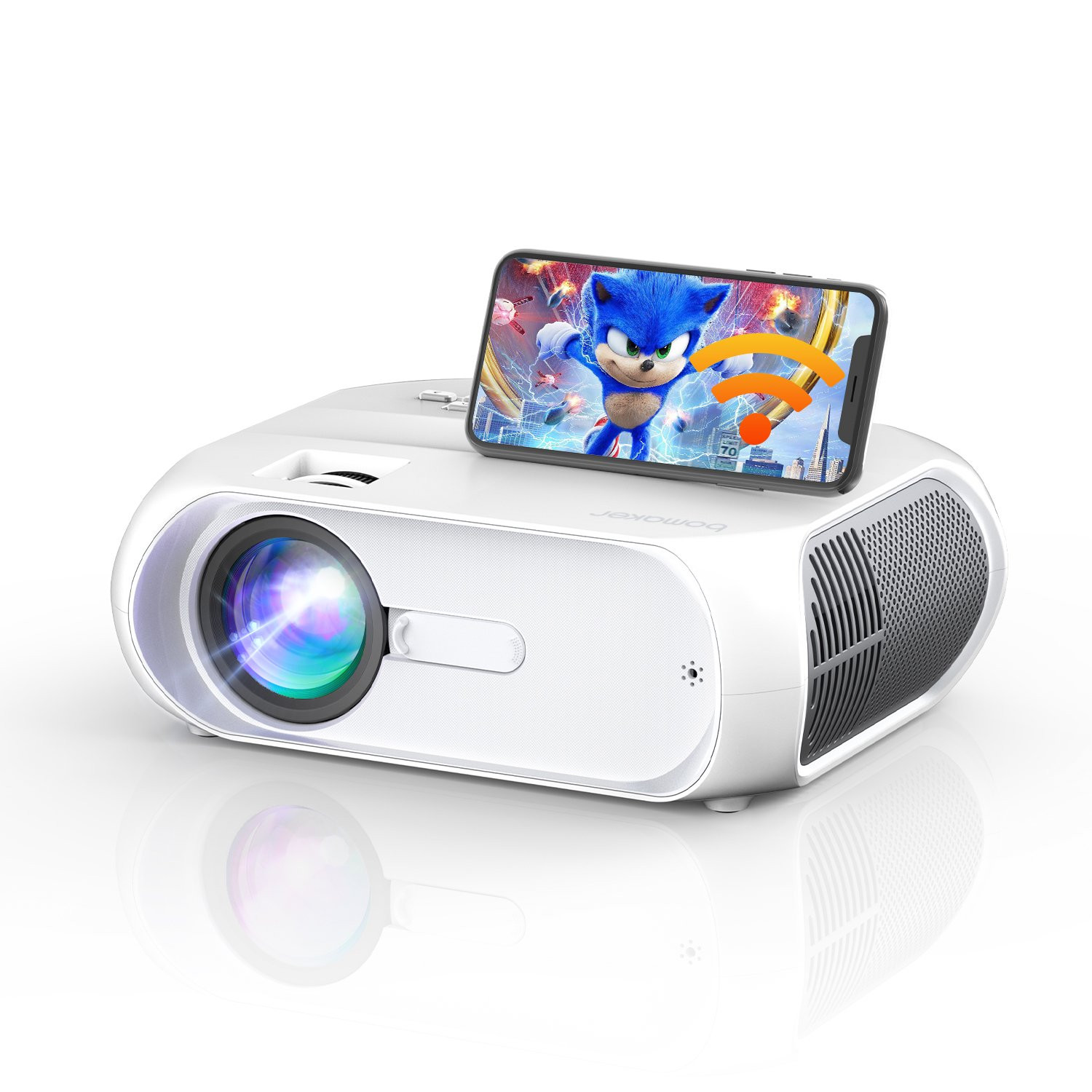 Bomaker WiFi Mini Projectors. Portable Outdoor Movie Projector. Full HD 1080p Supported
