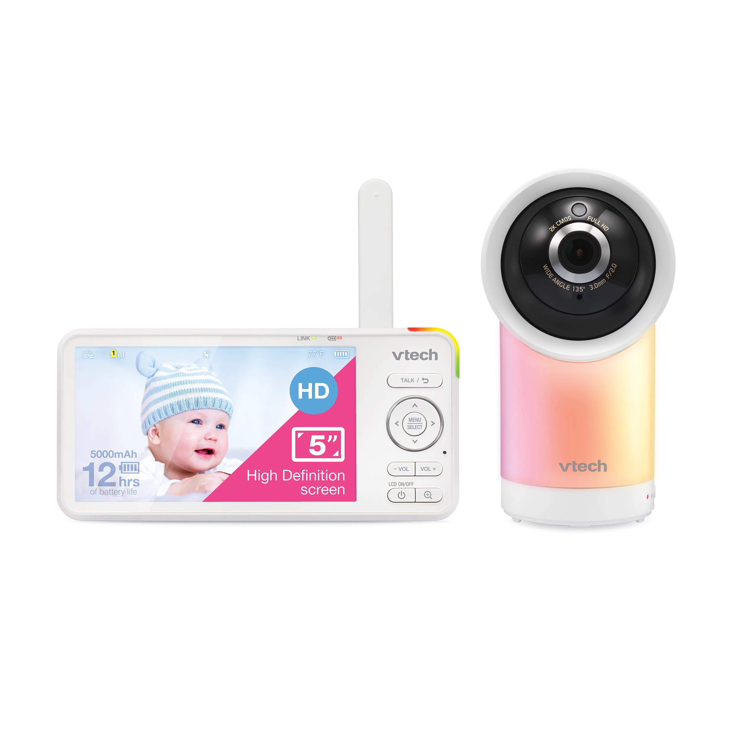 VTech RM5866HD 5″ Smart Wi-Fi 1080p Pan And Tilt Video Monitor