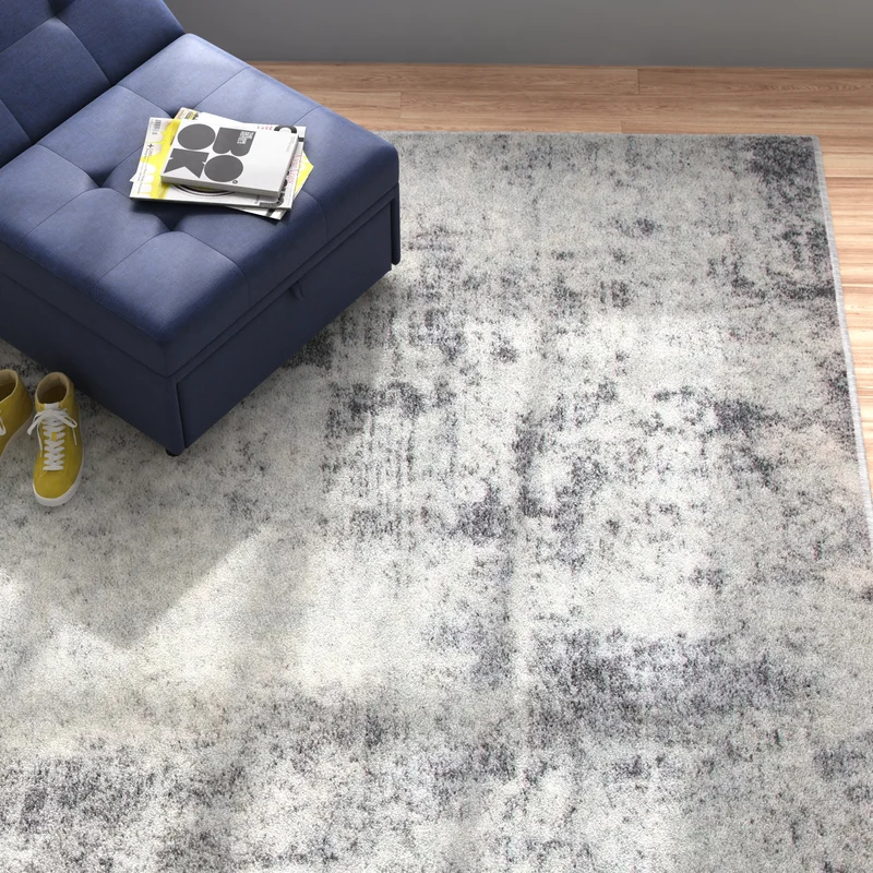 Steelside Tyra Machine Woven/Power Loomed Performance Ivory/Gray Rug. Rectangle 12′ x 15′