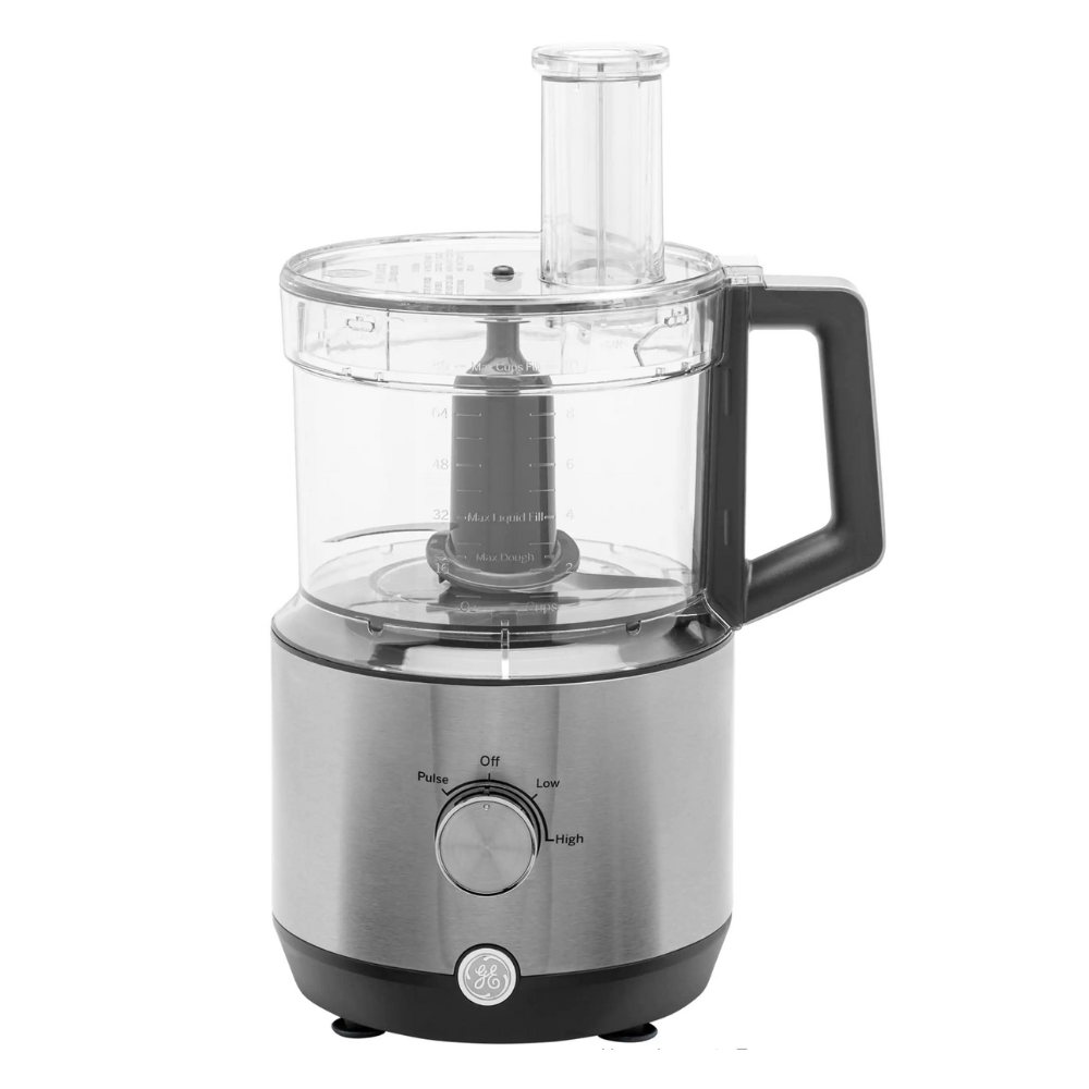 GE 12-Cup Stainless Steel Food Processor with 3 Variable Speeds