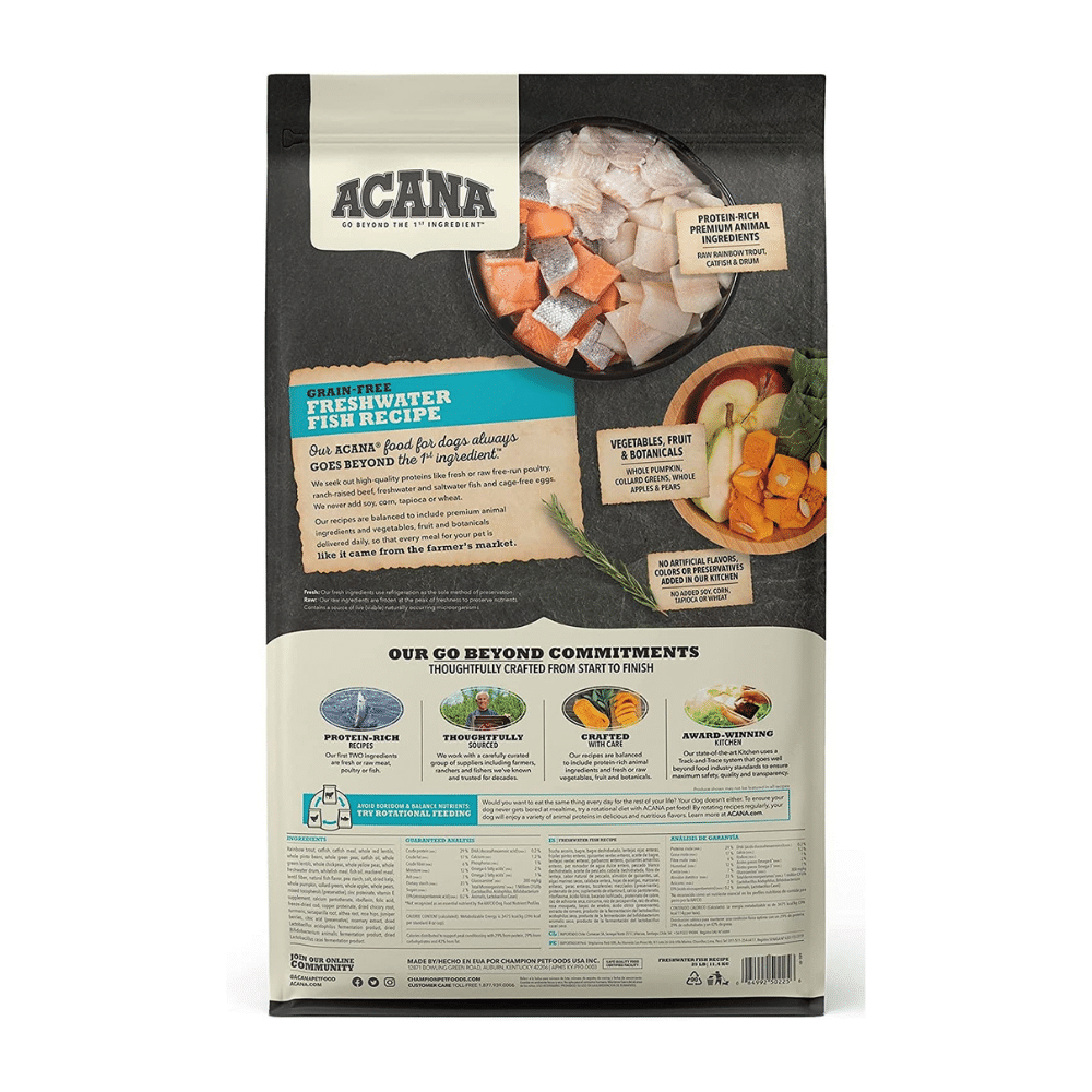 Acana Grain Free Dog Food. Freshwater Fish Recipe. 25 Pounds