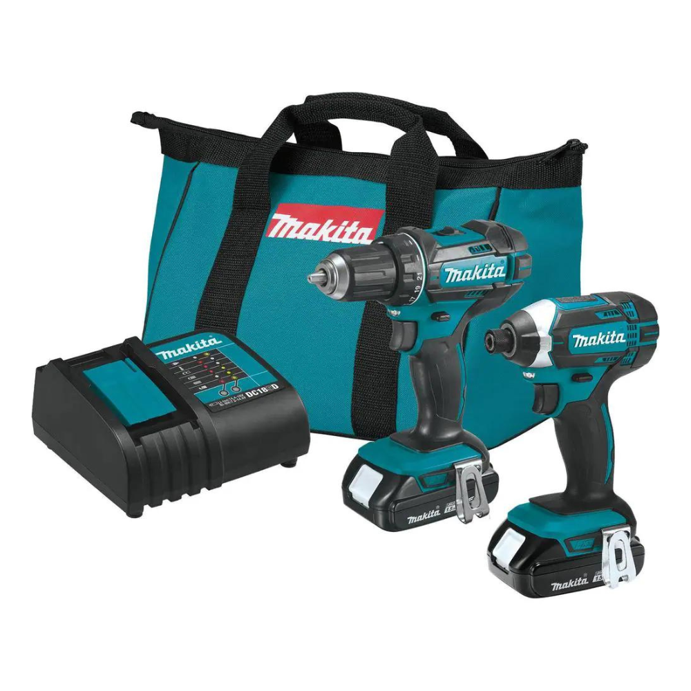 Makita 18V LXT Lithium-Ion Compact 2-Piece Combo Kit (Driver-Drill/Impact Driver)