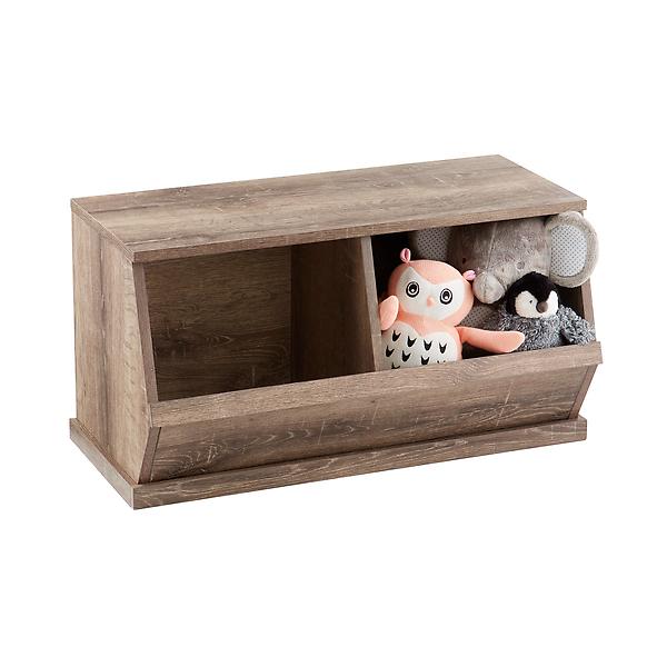 Nantucket Stacking Double Bin Rustic Driftwood